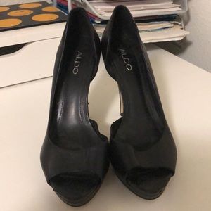 Black Aldo Heels Size 40 Euro